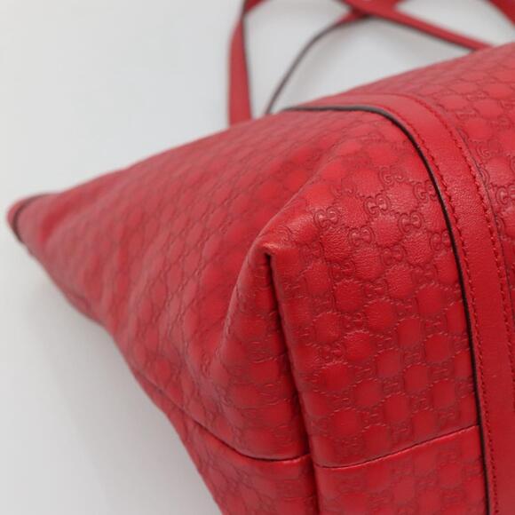 GUCCI Micro GG Canvas Micro Guccissima Bag Leather Red Gold - Picture 13 of 16